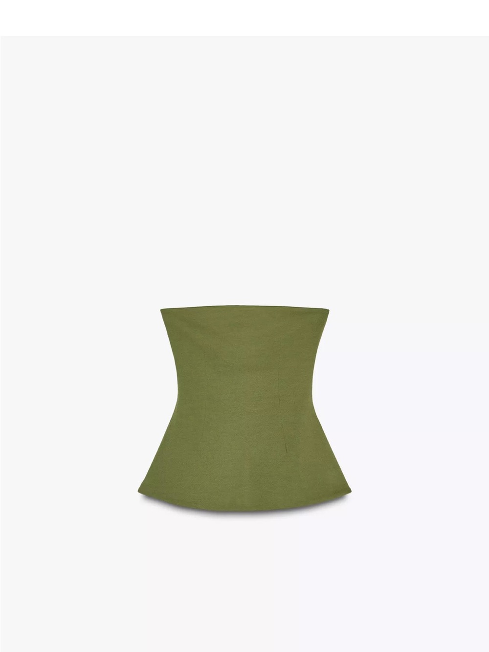 Zara Olive Green Strapless Peplum Top